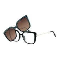 Óculos de Sol Carmim Clip-on Acetato Preto G Feminino Óculos de Sol Carmim Clip-on Acetato Preto G Feminino