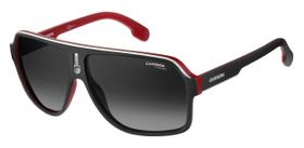Óculos de Sol Carrera 1001/S - Preto Fosco Vermelho/Cinza - Masculino