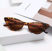 Óculos de Sol Cat Eye Gatinho Leopard Retro Vintage Marrom UV400