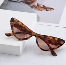Óculos de Sol Cat Eye Gatinho White Leopard Street Style y2k UV400