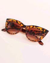 Óculos de Sol Cat Eye Leopard Gatinho Retro Vintage Marrom UV400