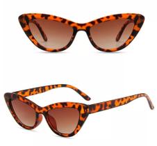 Óculos de Sol Cat Eye Leopard Marrom Gatinho Retro Vintage UV400 - sunone