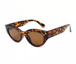 Óculos de Sol Cat Eye Leopard Onça Leopardo Oval Asian Style Lateral Quadrada Marrom UV400