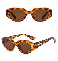 Óculos de Sol Cat Eye Leopard Redondo Oval Asian Style Street UV400