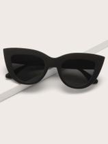 Óculos de Sol Cat Eye Retro Vintage Preto Fosco Proteção UV400