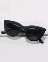 Óculos de Sol Cat Eye Retro Vintage Preto Fosco Proteção UV400