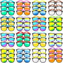 Óculos de sol Cawiew Neon Plastic UV400 Protection, pacote com 48 Óculos de sol Cawiew Neon Plastic UV400 Protection, pacote com 48