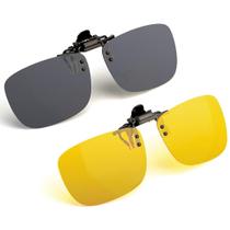 Óculos de sol CAXMAN polarizados Clip-on Flip Up, sem aro, tamanho XL