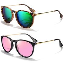 Óculos de sol CHBP Polarized UV400 Protection Retro Round Lens Óculos de sol CHBP Polarized UV400 Protection Retro Round Lens