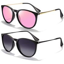 Óculos de sol CHBP Polarized UV400 Protection Retro Round Lens