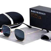 Óculos de Sol Clássico Retro Hexágono Metal Frame com Proteção Uv400