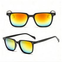 Óculos De Sol Clássico Retrô Unissex Uv400 Praia Desenho:QuadradoCor:Orange Soul Óculos De Sol Clássico Retrô Unissex Uv400 Praia Desenho:QuadradoCor:Orange Soul