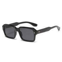 Óculos De Sol Clássicos Retro Pretos Para Homens Com Rivets, Óculos De Moda De Alta Qualidade 2024