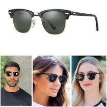 Óculos De Sol Clubmaster 3016 Clássico Masculino Feminino Preto Proteção UV400 Barato - Império dos Óculos