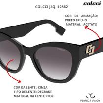 Óculos de Sol Colcci Jaq Cor Preto Brilho Lt Cinza Dgr. 52 Óculos de Sol Colcci Jaq Cor Preto Brilho Lt Cinza Dgr. 52