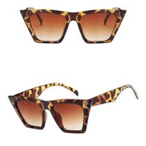 Óculos De Sol Das Blogueiras Retrô Leopardo Uv 400 Moda Nova