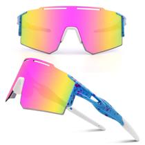 Óculos de sol de ciclismo Ukoly com almofada nasal intercambiável rosa azul