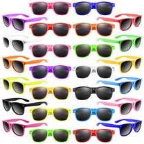 Óculos de sol de festa Morcheiong, pacote com 12 unidades, cores neon, unissex para crianças