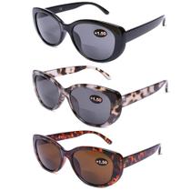 Óculos de sol de leitura bifocal DooVic Cat Eye Frame UV400 2.50