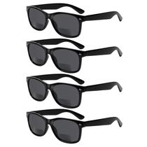 Óculos de sol de leitura bifocal Sumkyle Grey Lens, pacote com 4