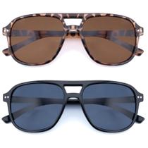 Óculos de sol de leitura FEIVSN Aviator Full Lens Sun +2.50 pretos Óculos de sol de leitura FEIVSN Aviator Full Lens Sun +2.50 pretos