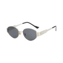 Óculos De Sol De Luxo Unissex Em Metal, Designer De Moda, Lentes Ovais Para Homens E Mulheres,