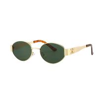 Óculos De Sol De Luxo Unissex Em Metal, Designer, Moda UV400, Estilo Oval, Óculos Elegantes Para