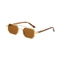 Óculos De Sol De Metal Com Armação Bicolor, Lentes Azuis Gradientes, Formato Quadrado, Acessório De
