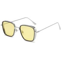 Óculos de Sol de Metal Quadrado Unissex Proteção UV400