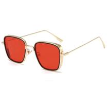 Óculos de Sol de Metal Quadrado Unissex Proteção UV400 Óculos de Sol de Metal Quadrado Unissex Proteção UV400