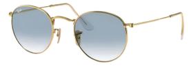 Óculos De Sol Dourado Ray Ban Round Flat 0rb3447nl Cor Da Lente Azul Desenho Redondo