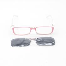 Óculos De Sol E De Grau Clip-On Retro Prorider Rosa E Branco