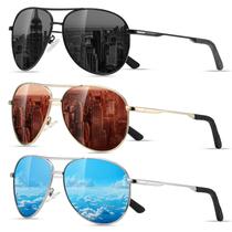 Óculos de sol Eiuizah Polarized Aviator para homens com proteção UV400