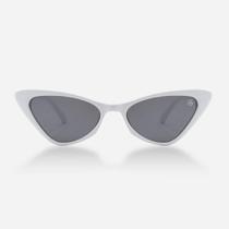 Óculos de Sol Erica Branco UV400 Acetato Gatinho 5x3,5cm