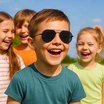 Óculos de sol escuro infantil aviador c/ proteção uv - prime