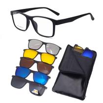 Óculos De Sol Escuro Polarizado Clip On 6 Em 1 Sobrepor