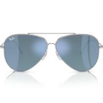 Óculos de sol espelhado azul metal prata - ray ban