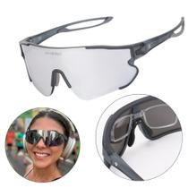 Óculos De Sol Esportivo Espelhado Pace Corrida Ciclismo MTB Vôlei de Praia Proteção UV400 Com Clip Grau