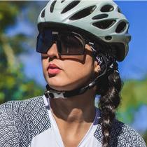 Óculos de Sol Esportivo HUPI Andez Ciclismo com Proteção UV Preto Lente Grafite