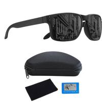 Óculos De Sol Esportivo Polarizado UV400 Dirigir Pesca Todo Preto C/ Acessórios