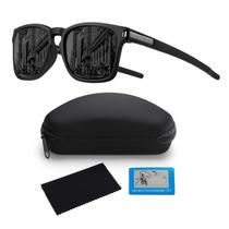 Óculos De Sol Esportivo Proteção UV400 Polarizado Pesca Dirigir Unissex Todo Preto Com Acessórios Óculos De Sol Esportivo Proteção UV400 Polarizado Pesca Dirigir Unissex Todo Preto Com Acessórios