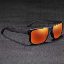 Óculos De Sol Esportivo Proteção UV400 Polarizado Quadrado Vermelho Espelhado Q436