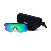 Óculos de Sol Esportivo Zeiq Hybrid Preto Lente Azul Verde Óculos de Sol Esportivo Zeiq Hybrid Preto Lente Azul Verde