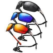 Óculos de sol esportivos Foliful Polarized UV400 Protection, pacote com 3 Óculos de sol esportivos Foliful Polarized UV400 Protection, pacote com 3