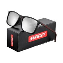 Óculos de Sol Esportivos Polarizados Masculinos Supkley - Leve e Confortável - Modelo Quadrado
