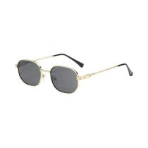 Óculos De Sol Estilo Punk Preto E Dourado Com Armação De Metal, Óculos De Proteção Retangulares