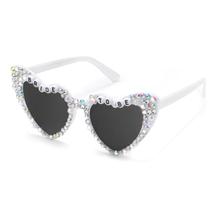 Óculos de Sol Etercycle Bride - Formato Coração com Strass Branco