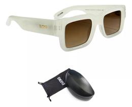 Óculos de Sol Evoke LODOWN B01 Branco Polarizado Degradê Marrom UV400