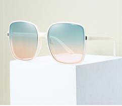 Óculos De Sol Feminino Bege Quadrado Retro Luxo