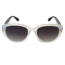 Óculos de Sol Feminino Branco Translúcido e Preto com proteção UV Guay Acessórios